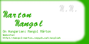 marton mangol business card
