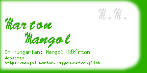 marton mangol business card